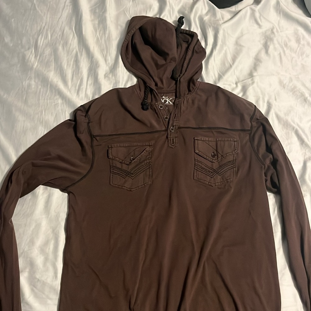Buckle Black. Thin hoodie. Large. Athletic fit.